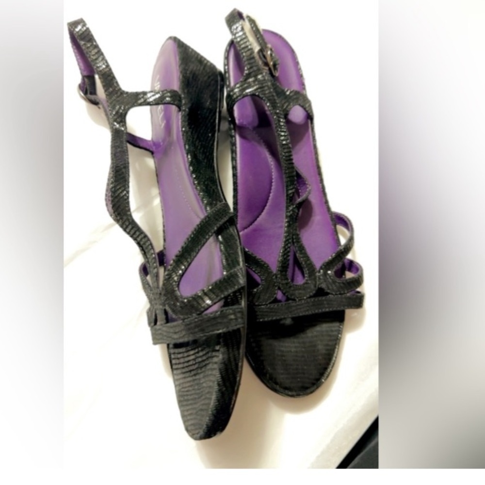 Vaneli Strappy Italian Leather Wedge Sandals 8-8.5 - New - Picture 5 of 9